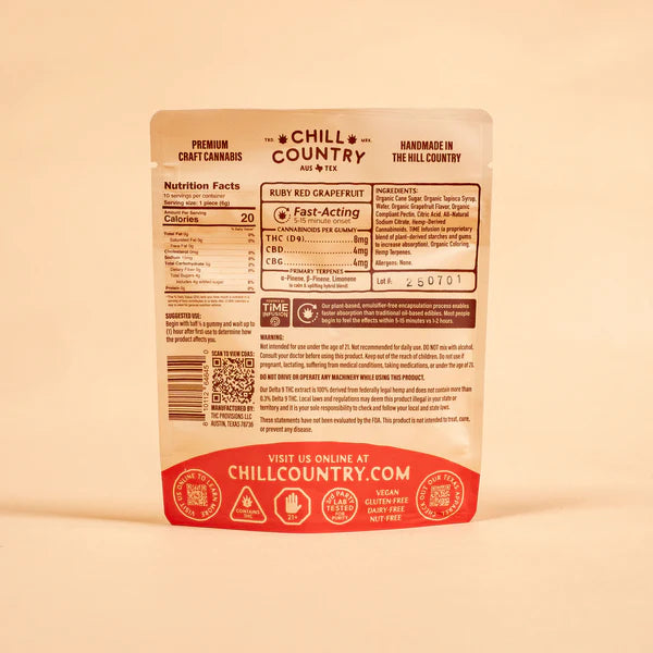 Chill Country's Grapefruit Hybrid Gummies