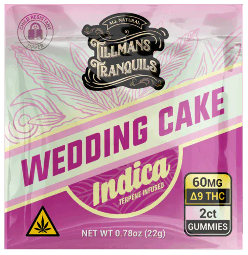 Tillman’s Tranquils Wedding Cake Gummies 30mg/pc Delta 9 Gummies 2ct Indica