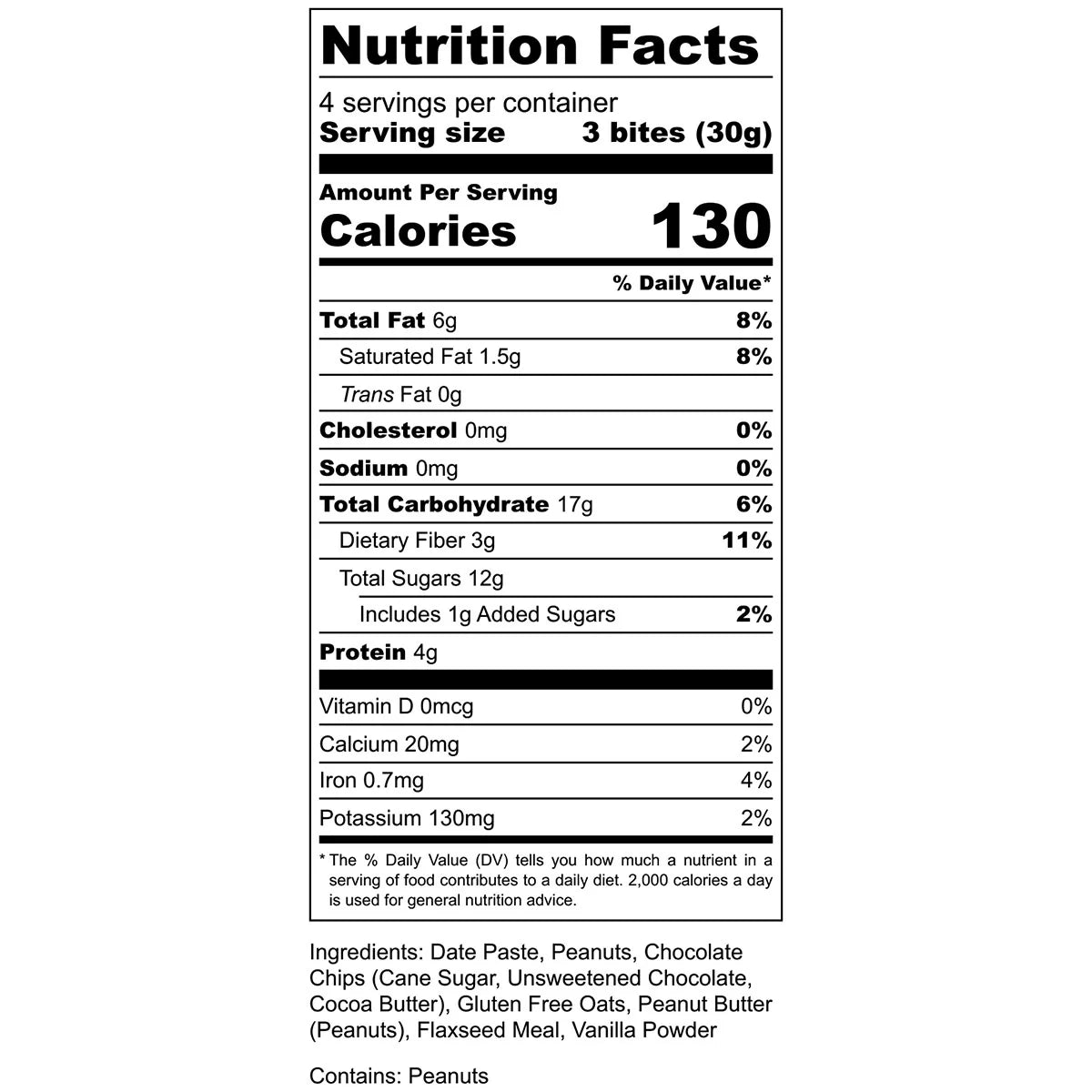 AMG snacks Energy Bites Peanut Butter Chocolate