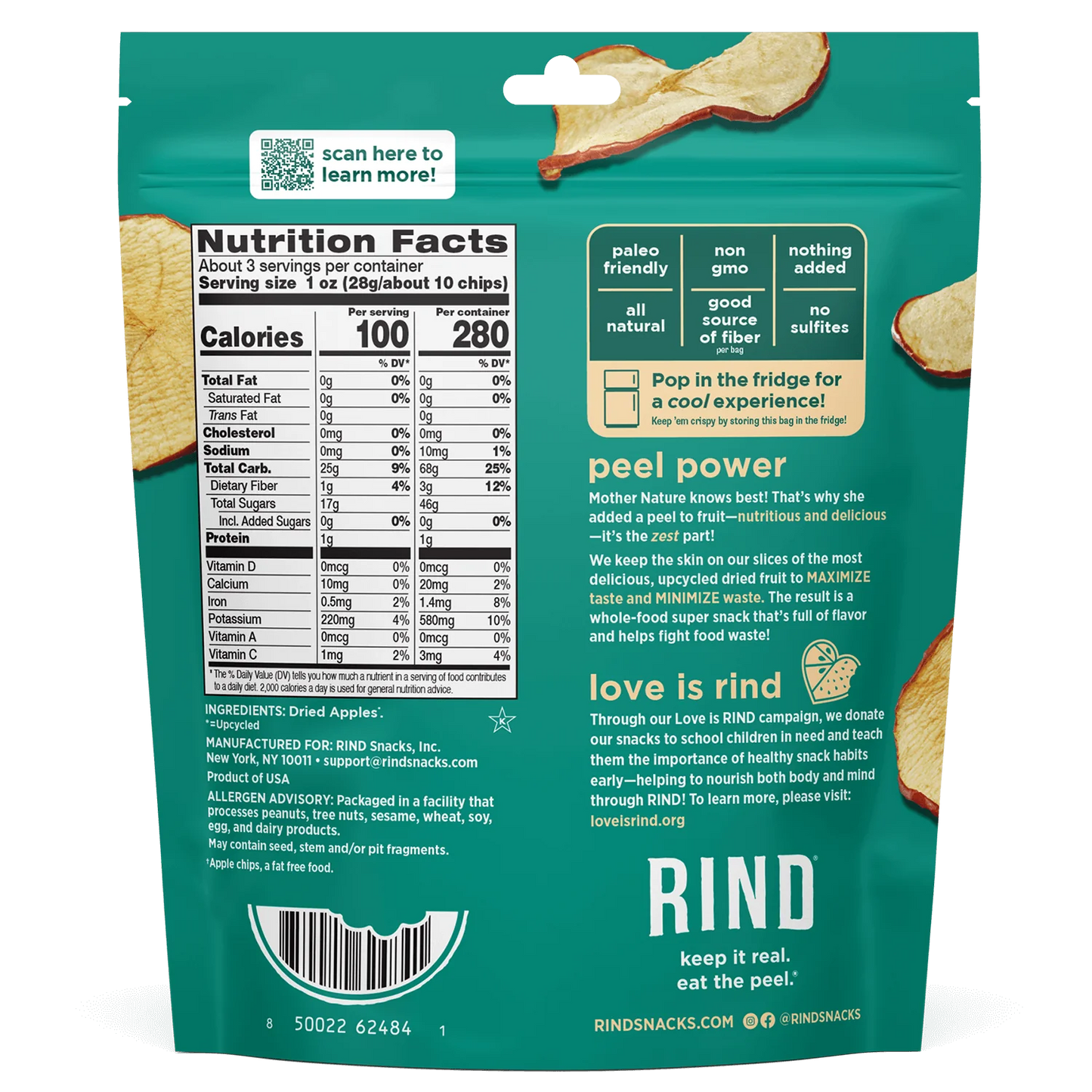 RIND’s Crispy Craveable Thin-Cut Dried Fruit Apple Chips
