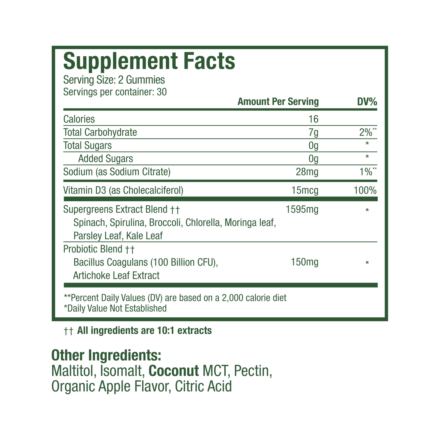 Plant People Grab-N-Go Size: Wonder Green Veggie Gummies