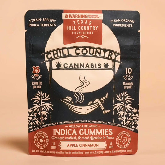 Chill Country's 25mg/pc Delta 9 Fast Acting Apple Cinnamon Gummies 10ct Bag