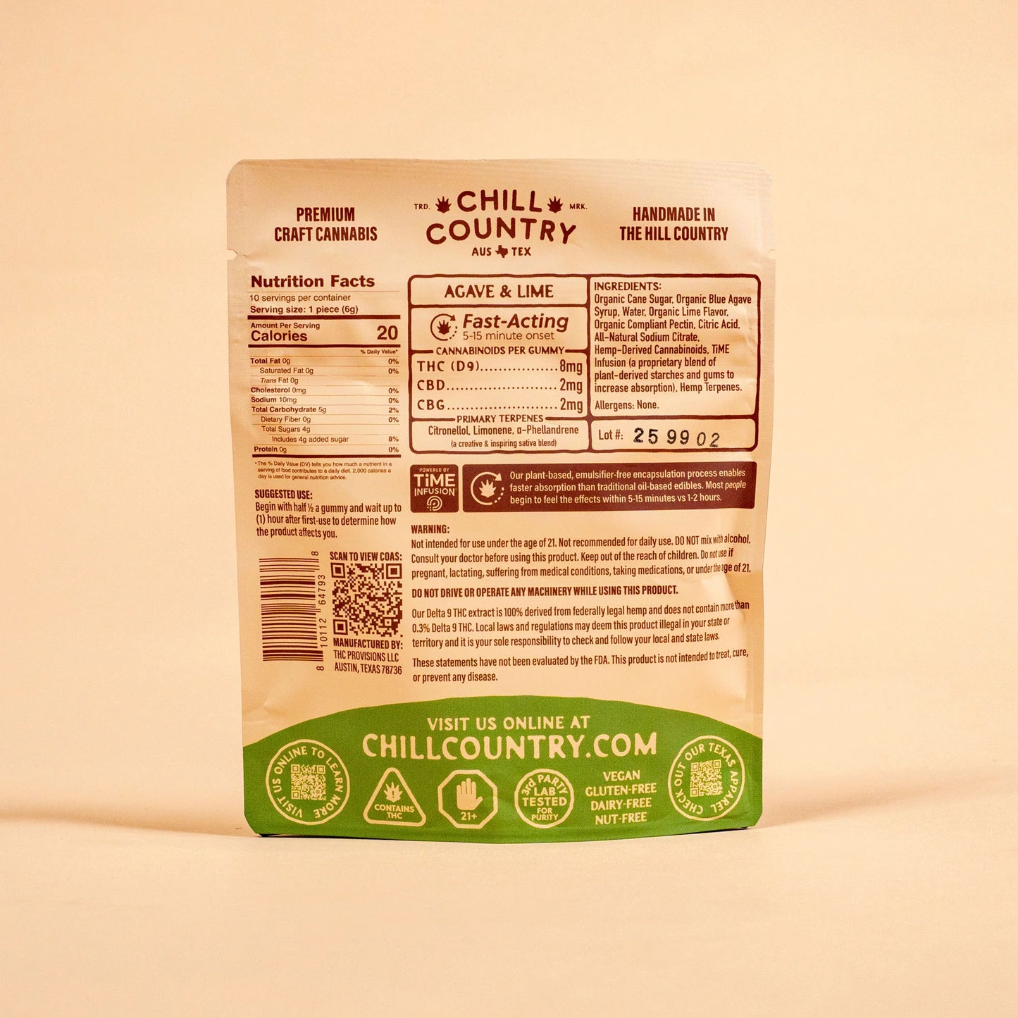 Chill Country's Agave & Lime Gummies