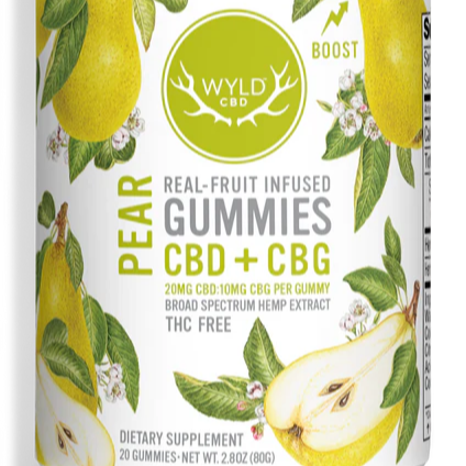 WYLD's CBG Energy Pear Gummies 20ct
