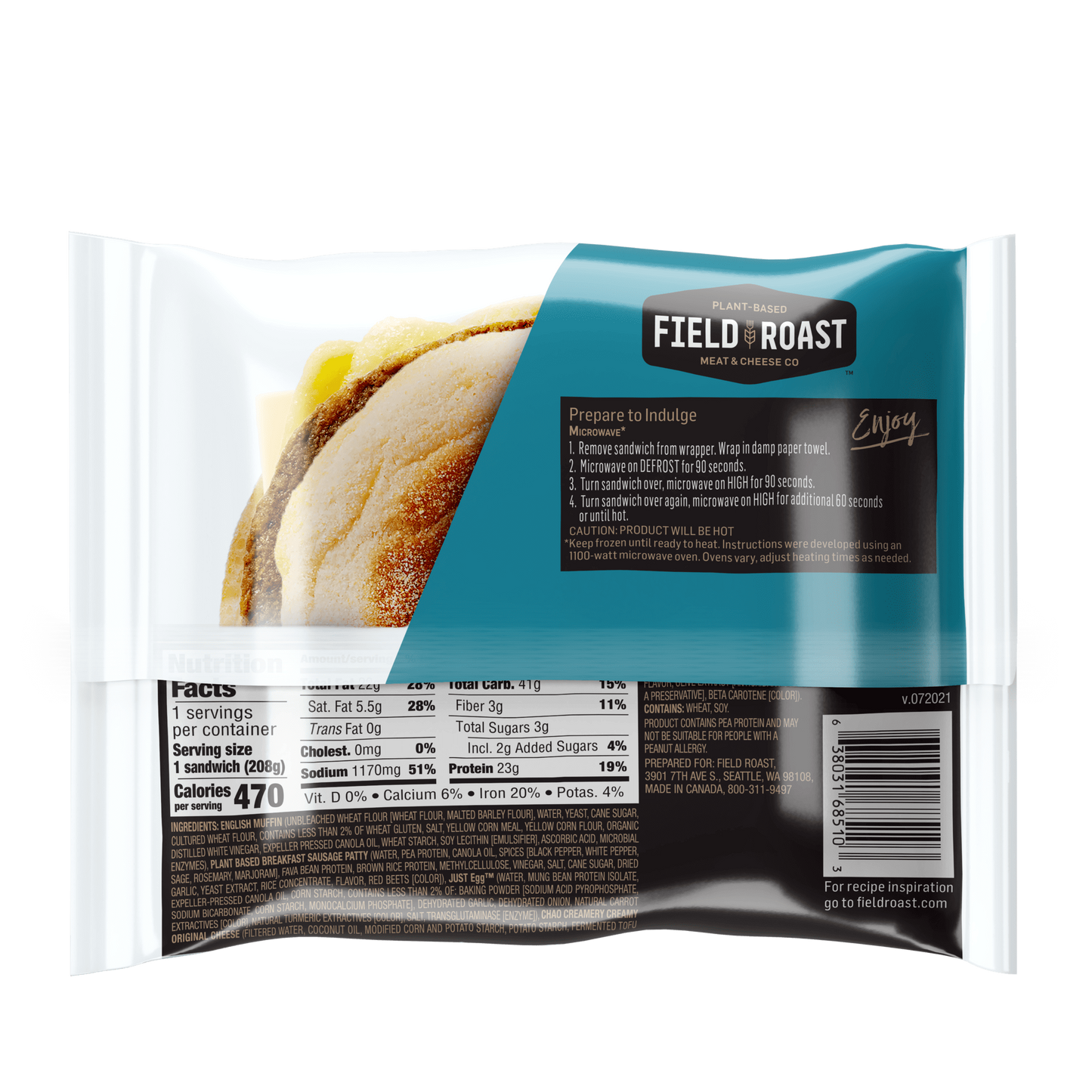 Field & Roast Plant Based Breakfast Sandwich Sausage Egg & Cheese