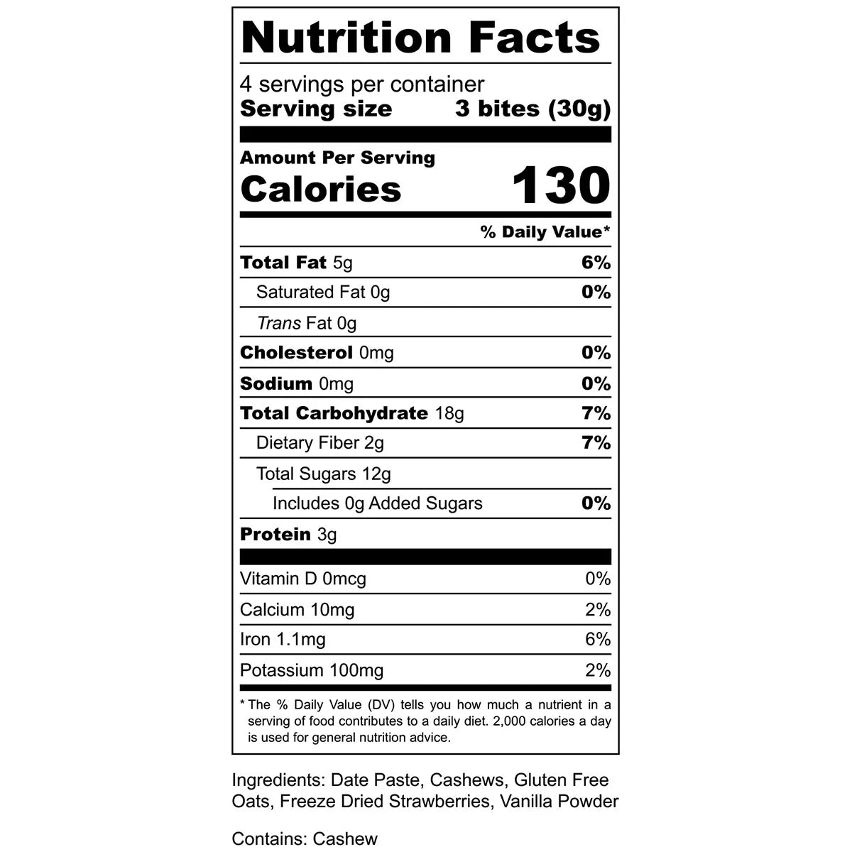 AMG snacks Energy Bites Strawberry Vanilla
