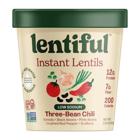 Lentiful Low Sodium Three-Bean Chili Instant Lentils Cup (57 gm/ 2.01 oz)