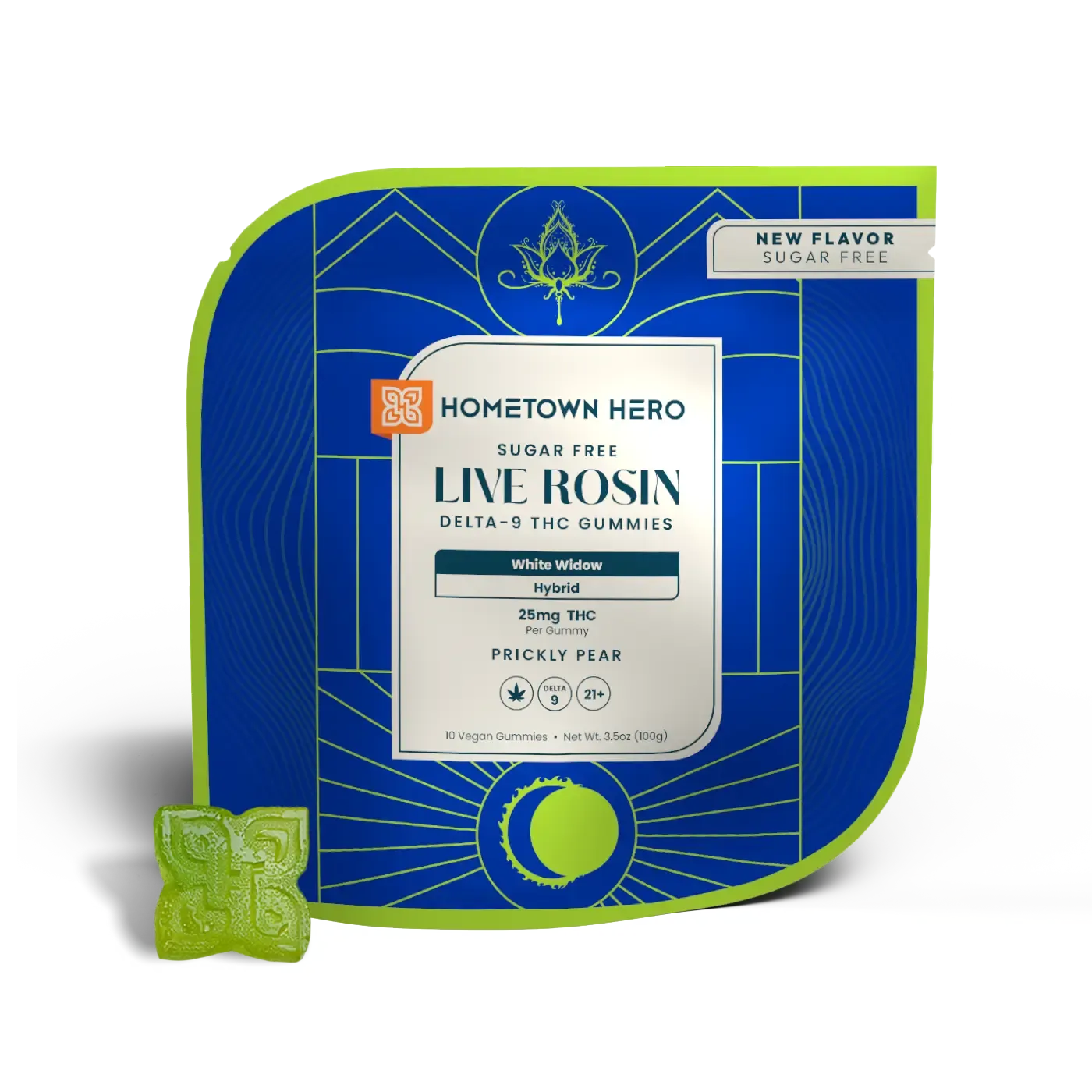 Hometown Hero Prickly Pear 25mg/pc Live Rosin Hybrid Gummies (Sugar Free)