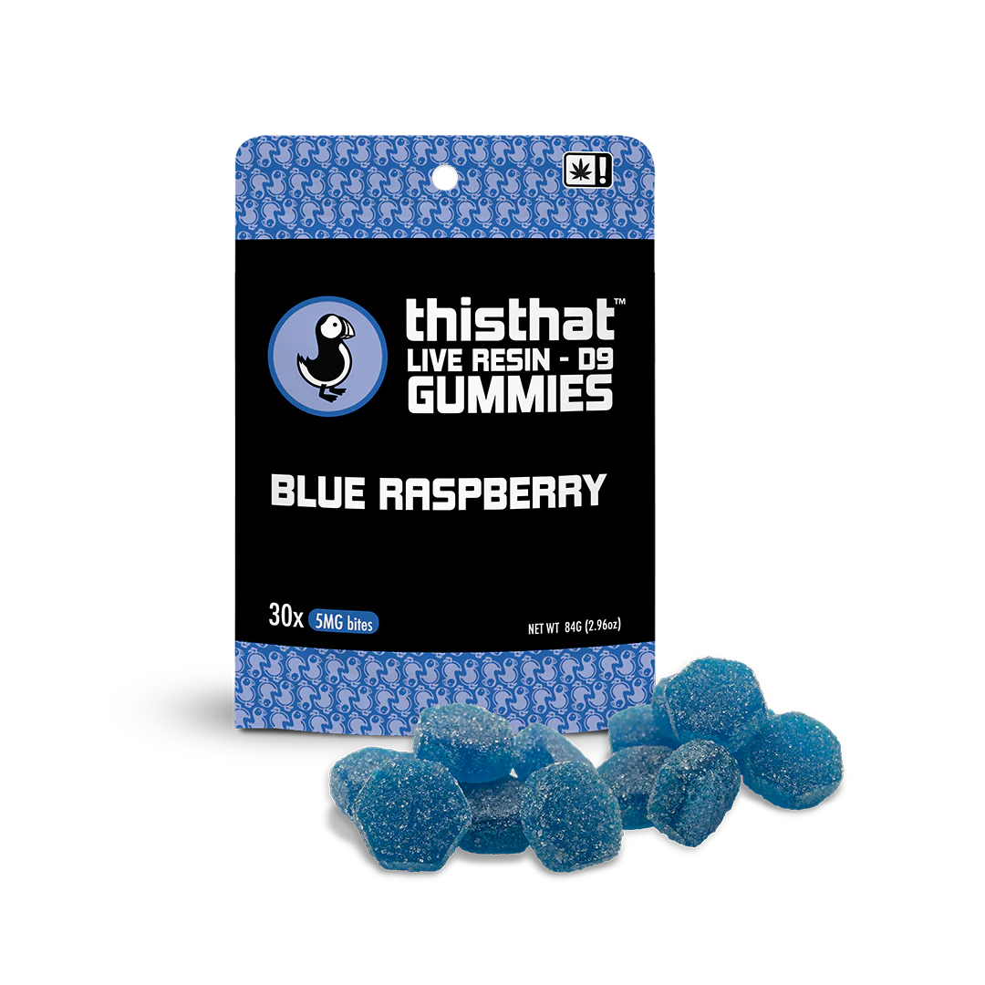 This That CBD's Blue Raspberry Live Resin D9 Gummies - 5mg